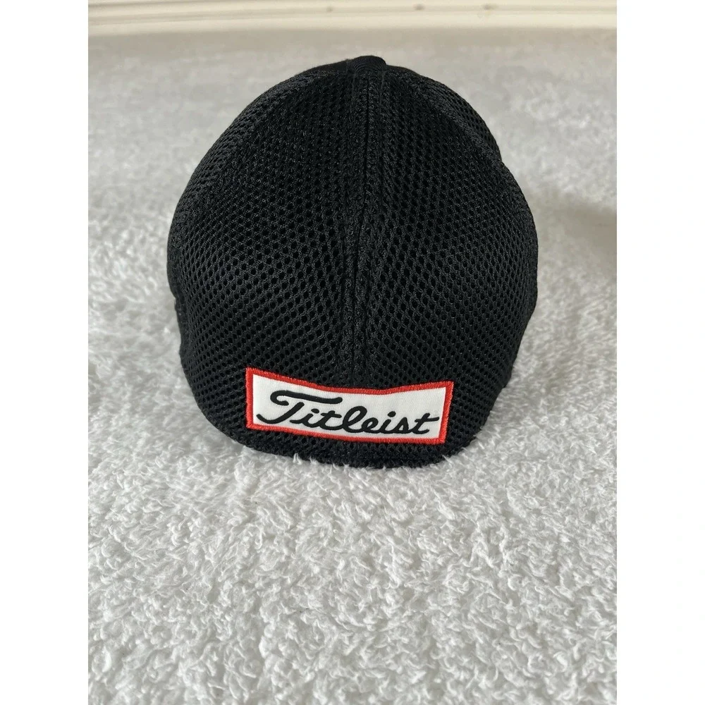 New Era Titleist Footjoy‎ Pro V1 Black Fitted Golf Hat Ball Cap Stretch M/L